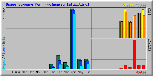 Usage summary for www.hoamatplatzl.tirol