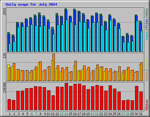 Daily usage for July 2024