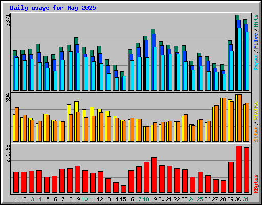 Daily usage for May 2025