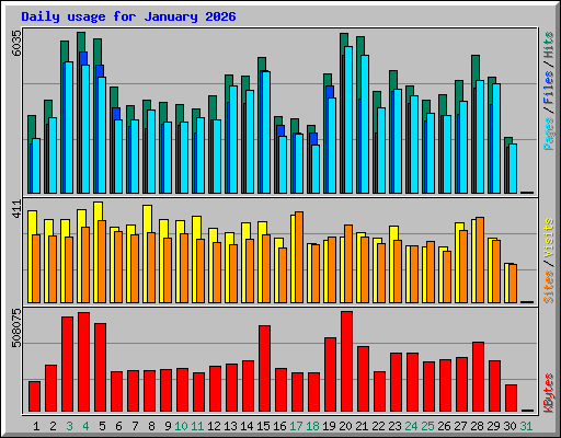 Daily usage for January 2026