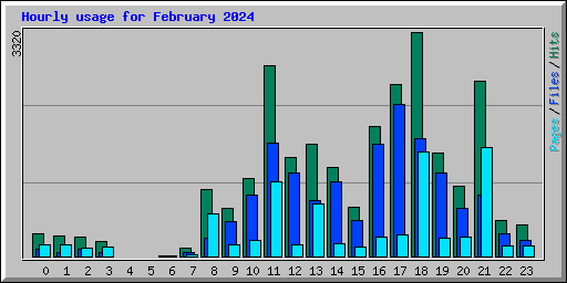 Hourly usage for February 2024