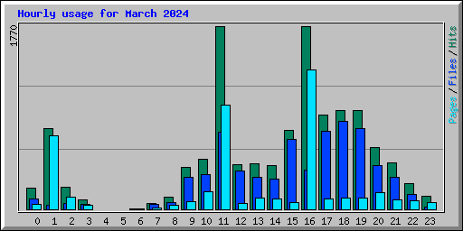 Hourly usage for March 2024